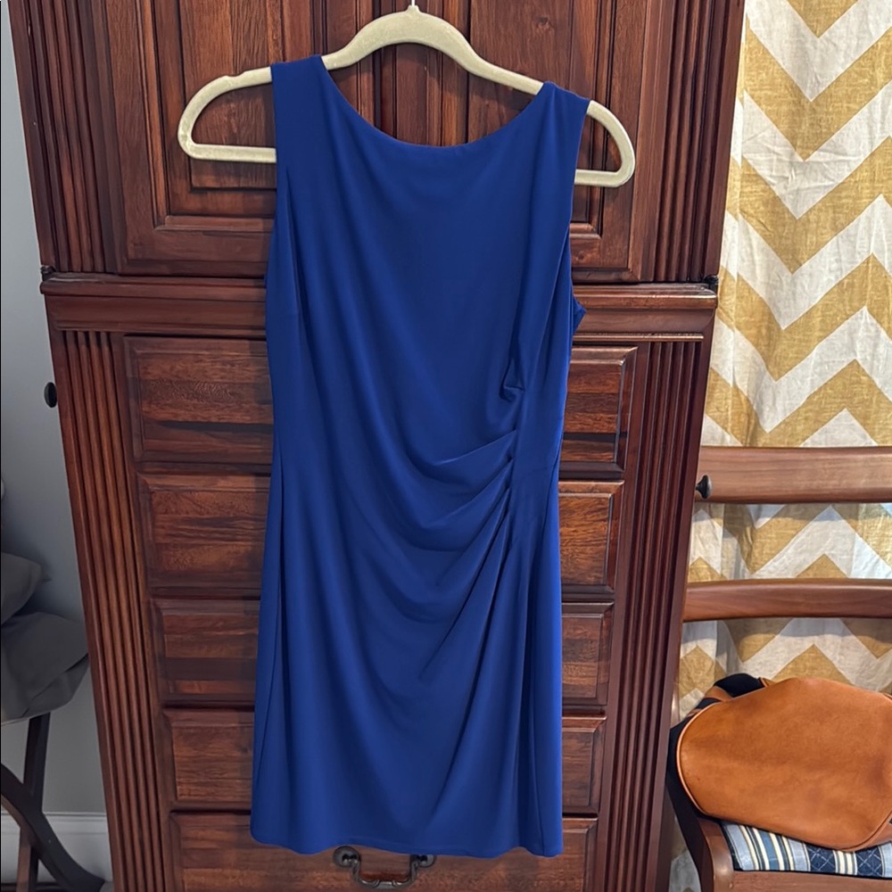 Anne Klein Blue Ruched  Mini Dress